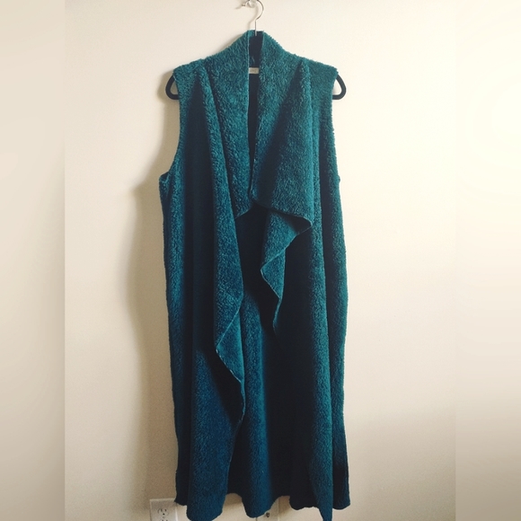 Oddy Waterfall Collar Maxi Vest Brand - Picture 5 of 5